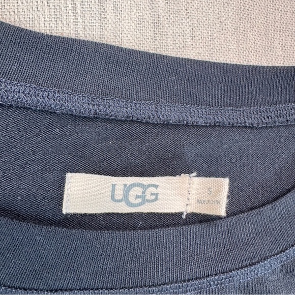 UGG Quincy Side Ties Soft and Cozy Lounge Pullover Black Long Sleeve Top Sz S - Picture 4 of 9